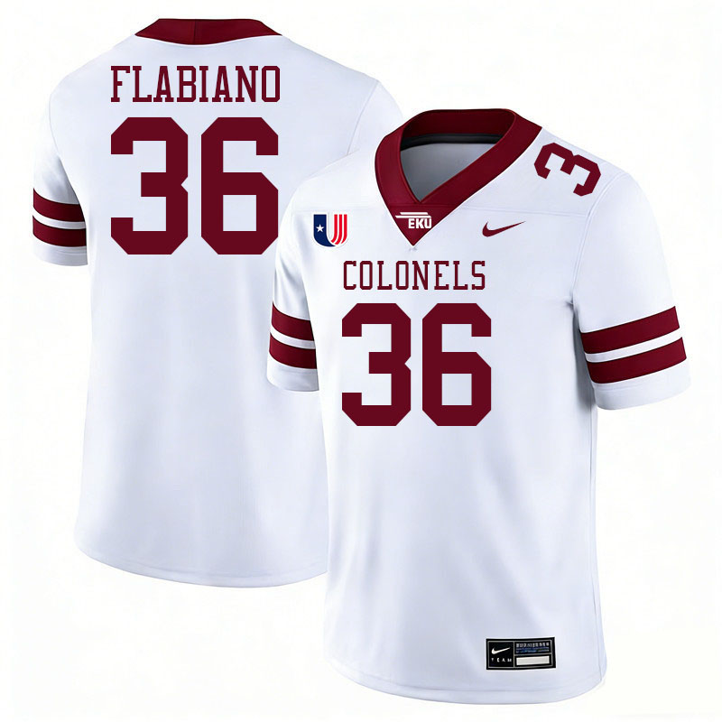 Eastern Kentucky Colonels #36 Buzz Flabiano College Football Jerseys,Uniforms Stitched-White
